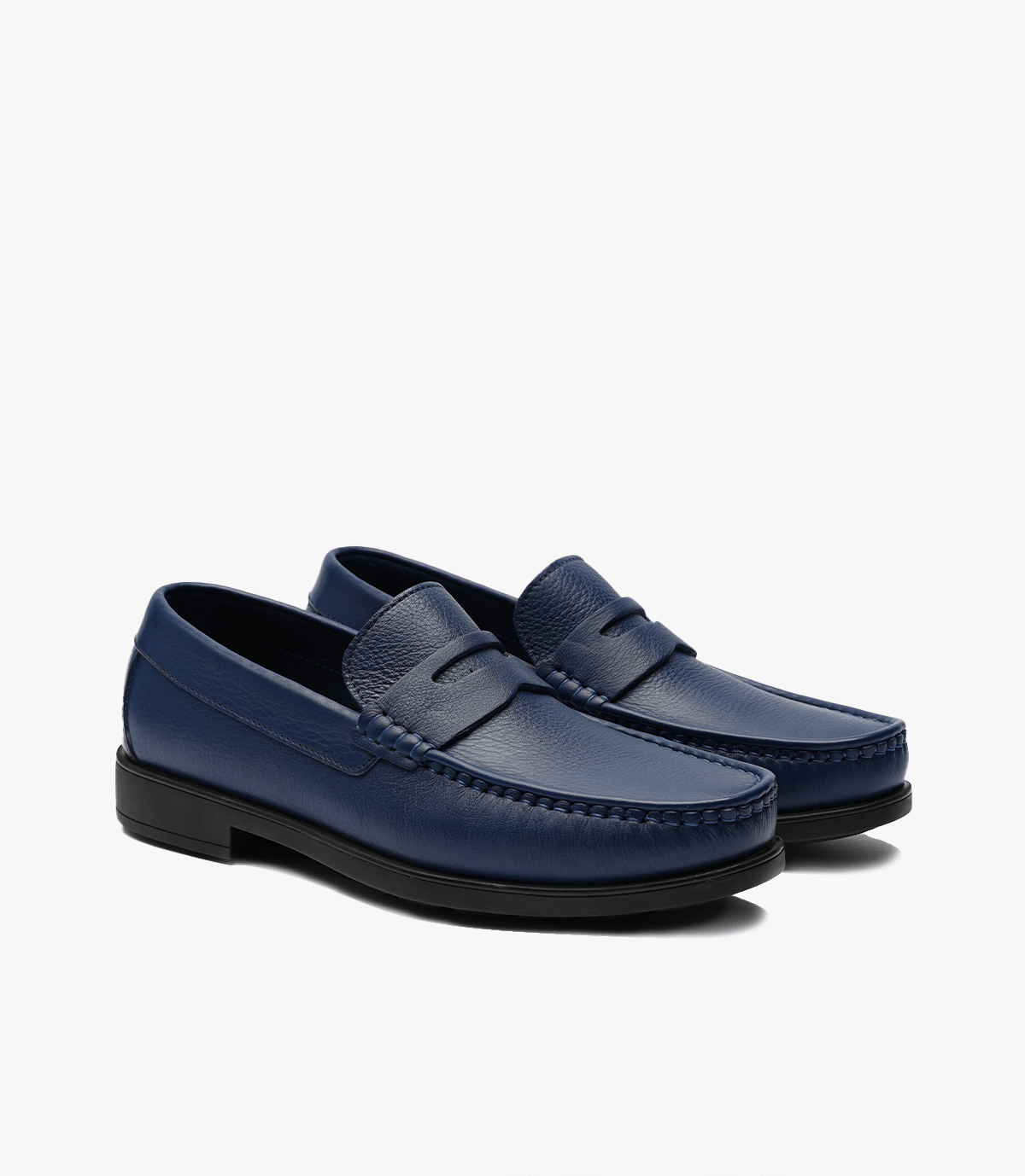 MOCASSIN ALTON en Cuir, Bleu – CL46