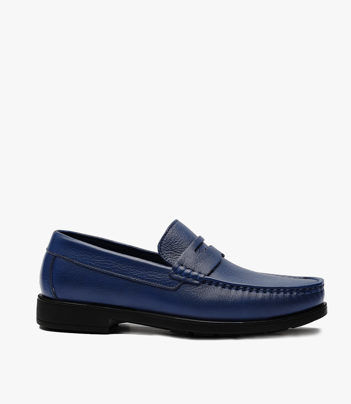 MOCASSIN ALTON en Cuir, Bleu – CL46