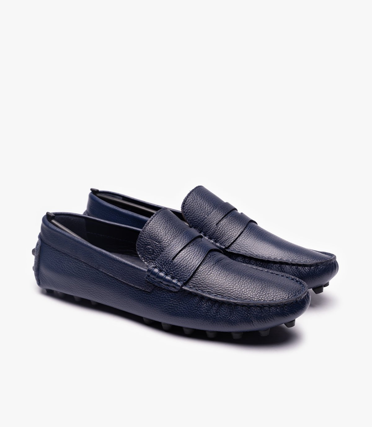 Mocassins Ricardo en Cuir Bleu Nuit – CL202