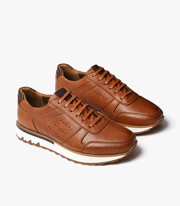 BASKET RUFFIAN en Cuir Tabac-CL6047 Celeno