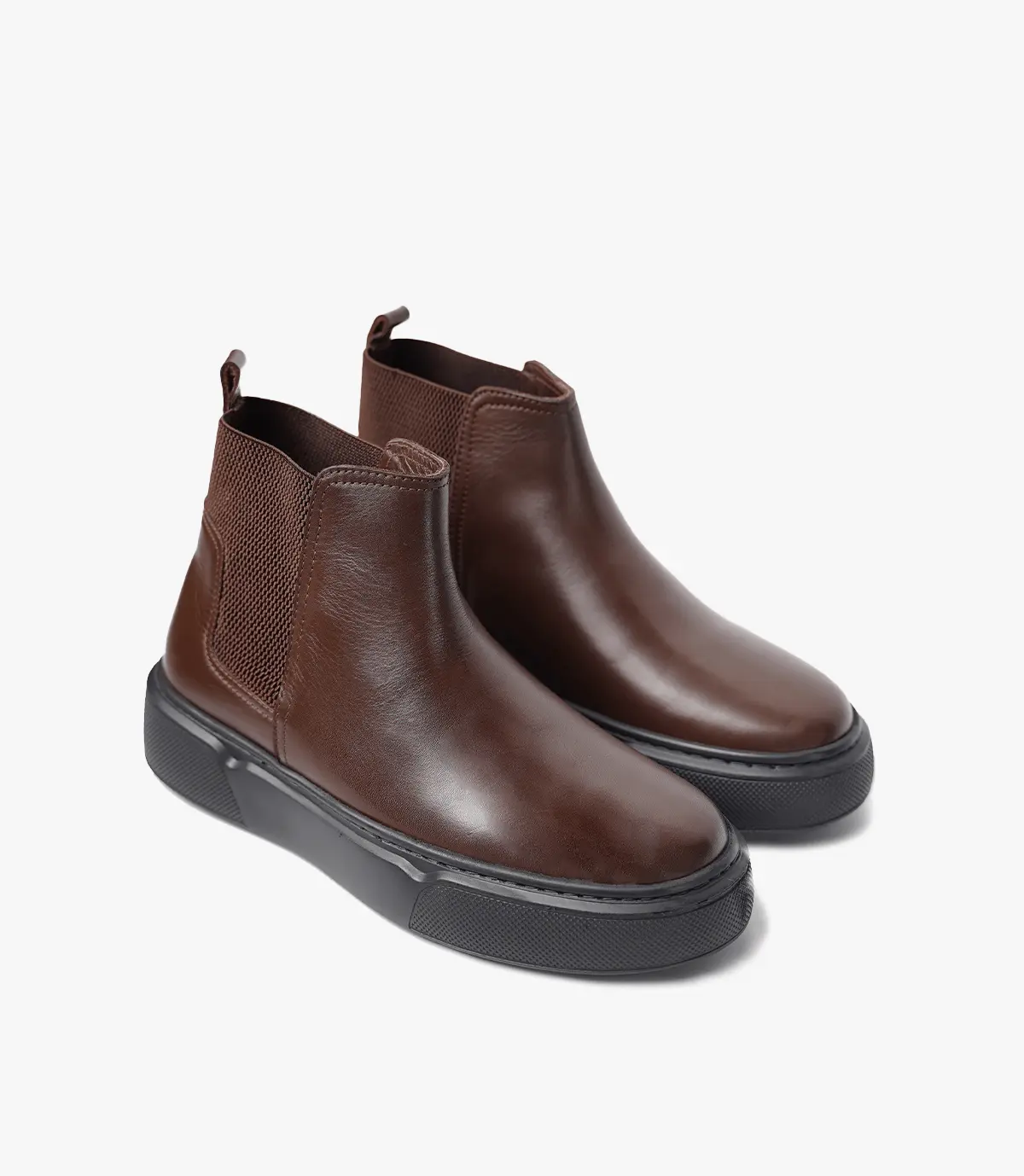 Bottine Chelsea en Cuir Marron, - CL301 Celeno