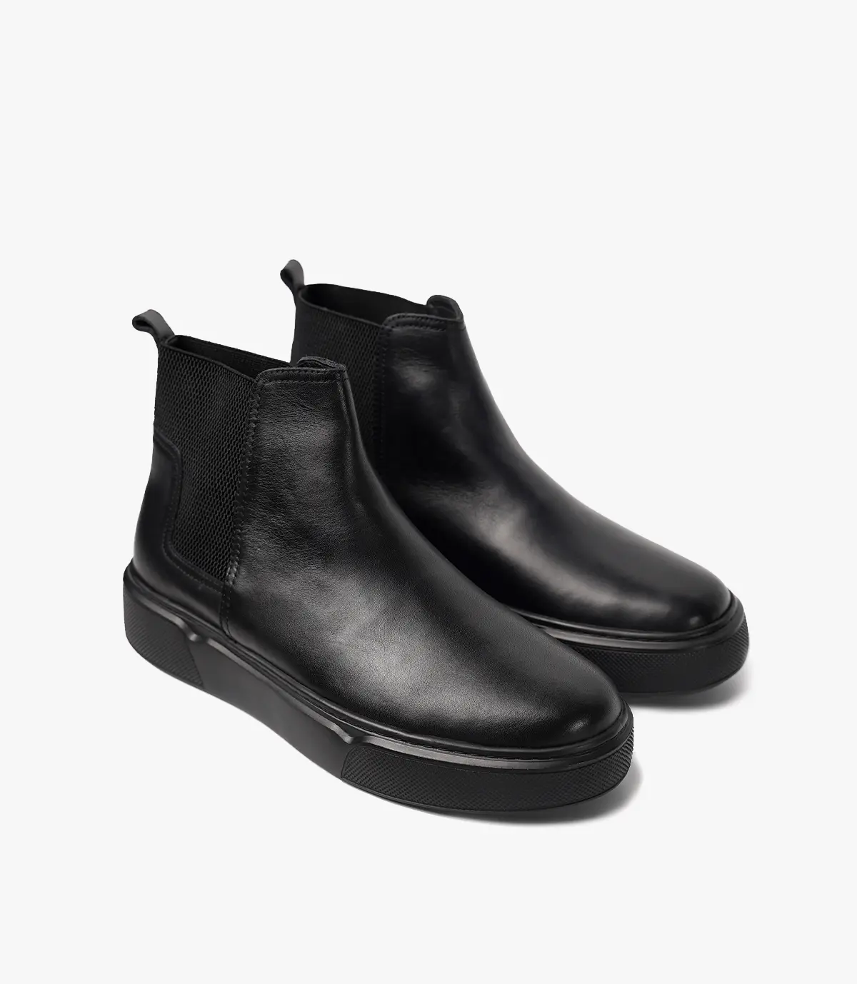 Bottine Chelsea en Cuir Noir, - CL301 Celeno