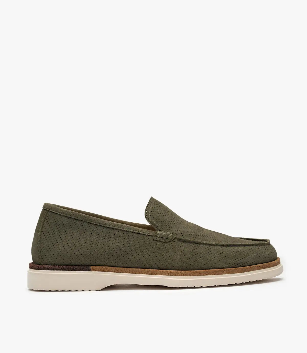 MOCASSIN EVERTON EN DAIM, VERT OLIVE - CL3062 Celeno