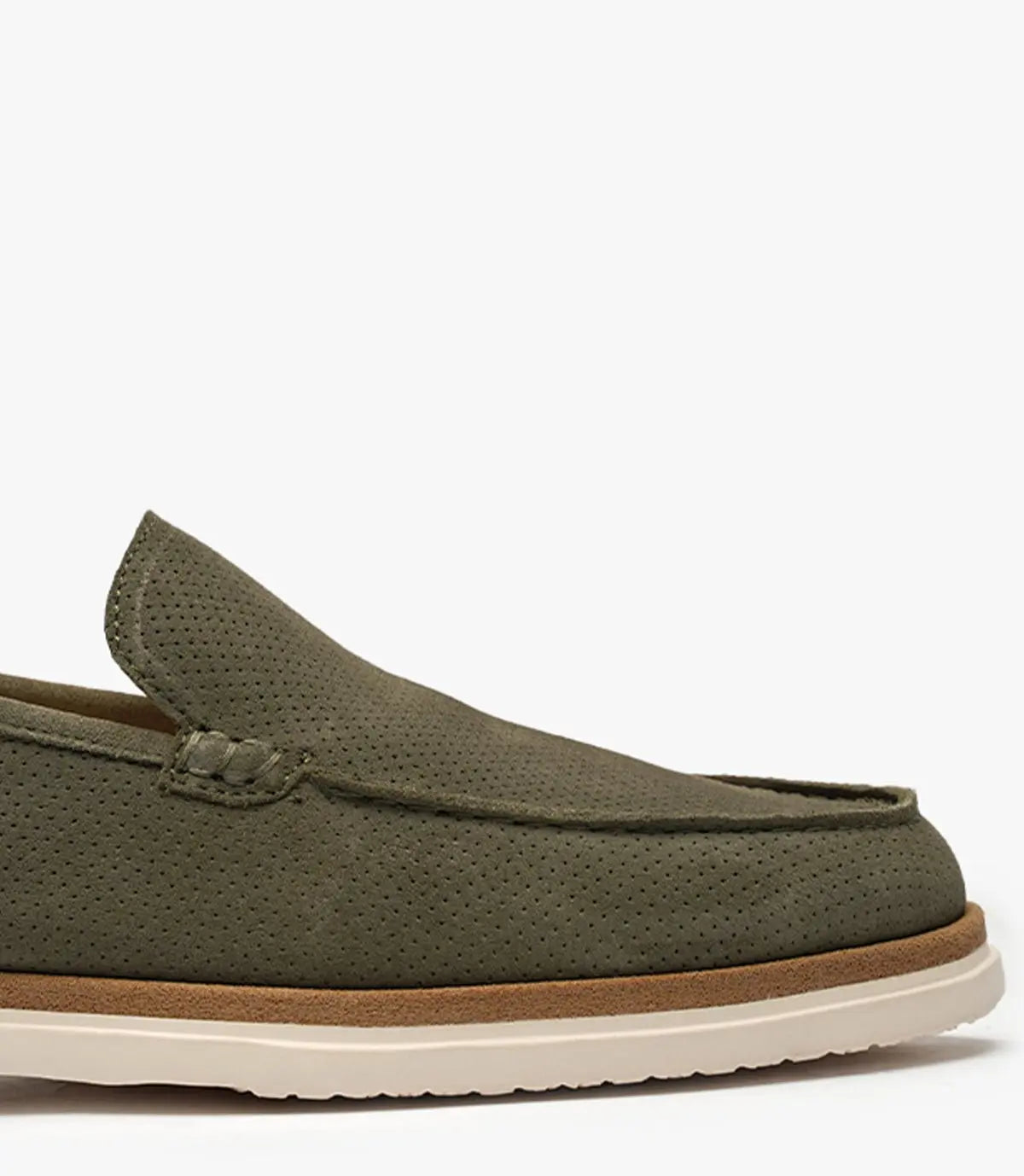 MOCASSIN EVERTON EN DAIM, VERT OLIVE - CL3062 Celeno