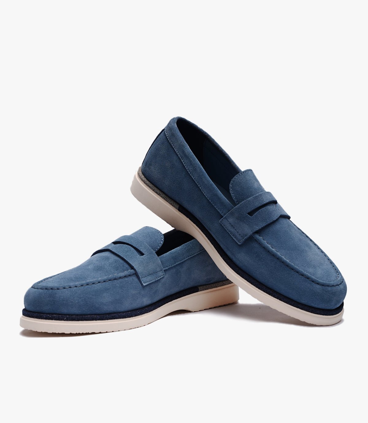 MOCASSIN REGALIA EN DAIM, BLEU CIEL - CL308