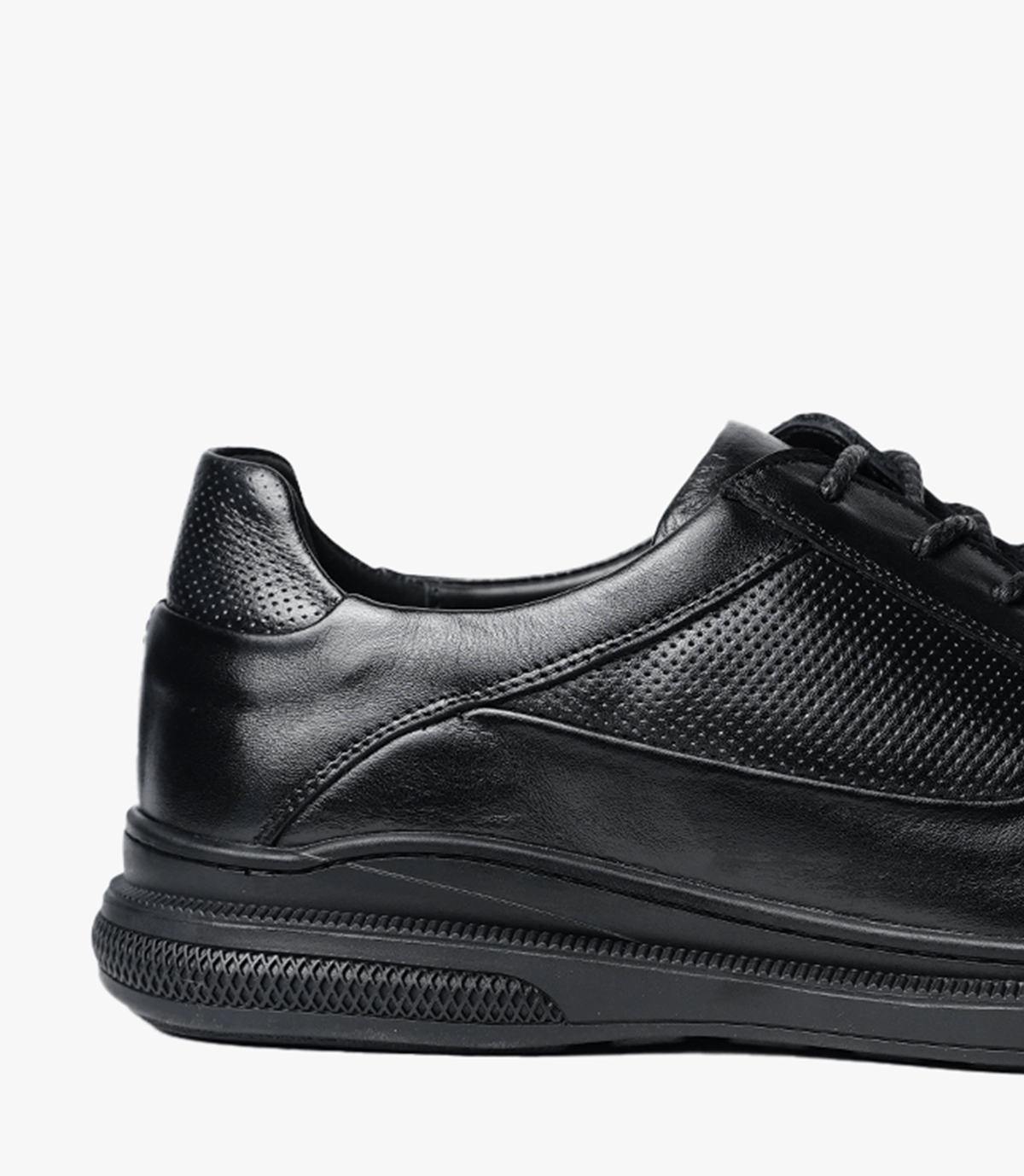 BASKET URBAN EN CUIR, Noir – CL316