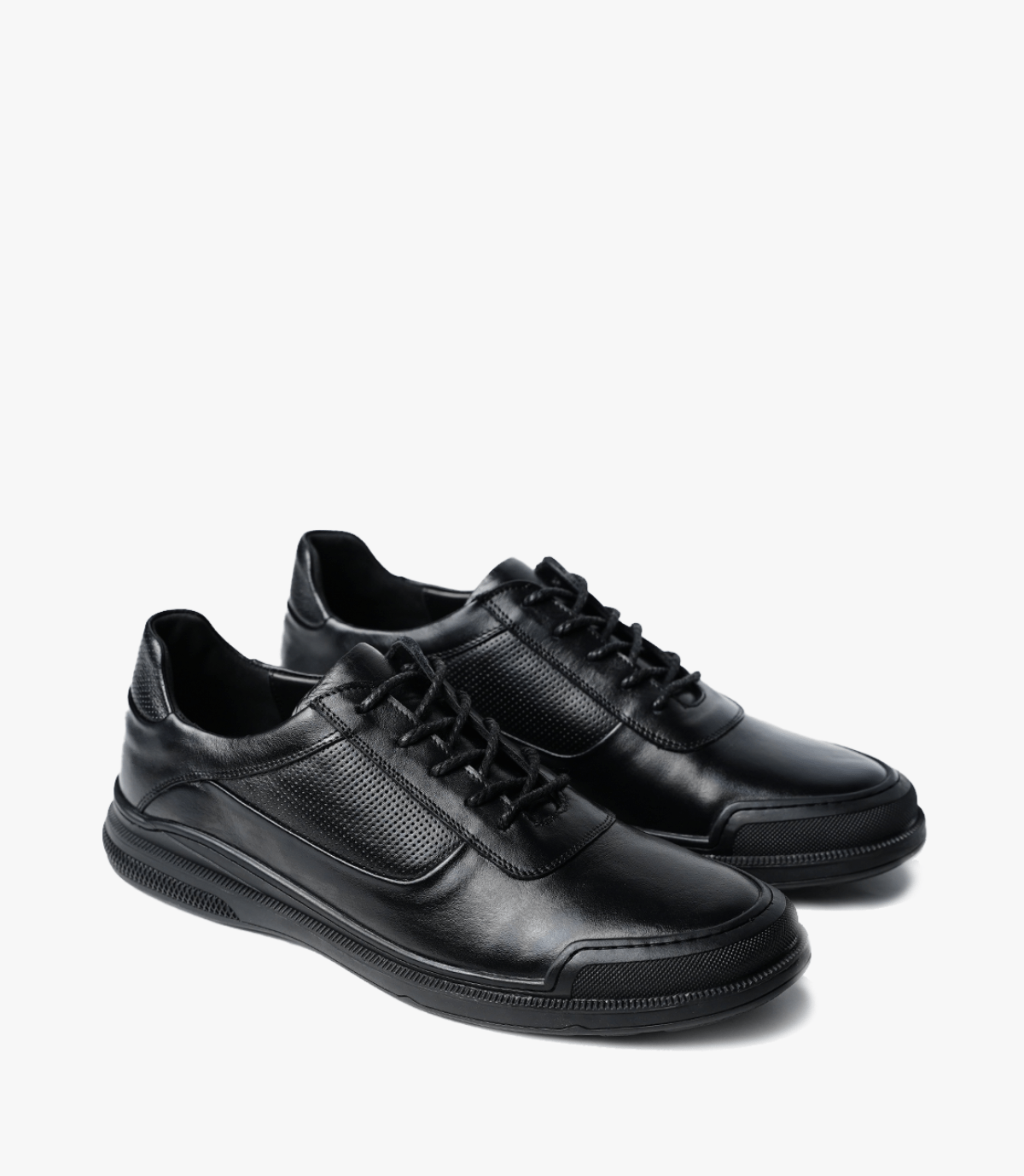 BASKET URBAN EN CUIR, Noir – CL316