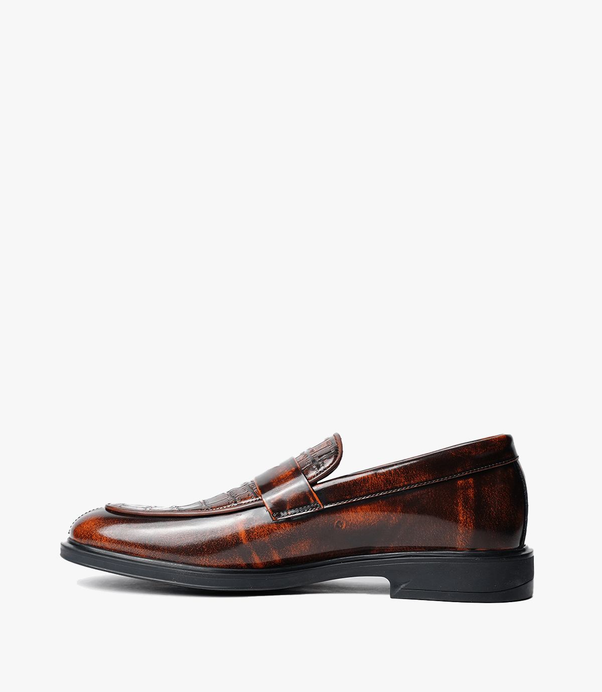 CHAUSSURES CROCO, en Marron Riche - CL318