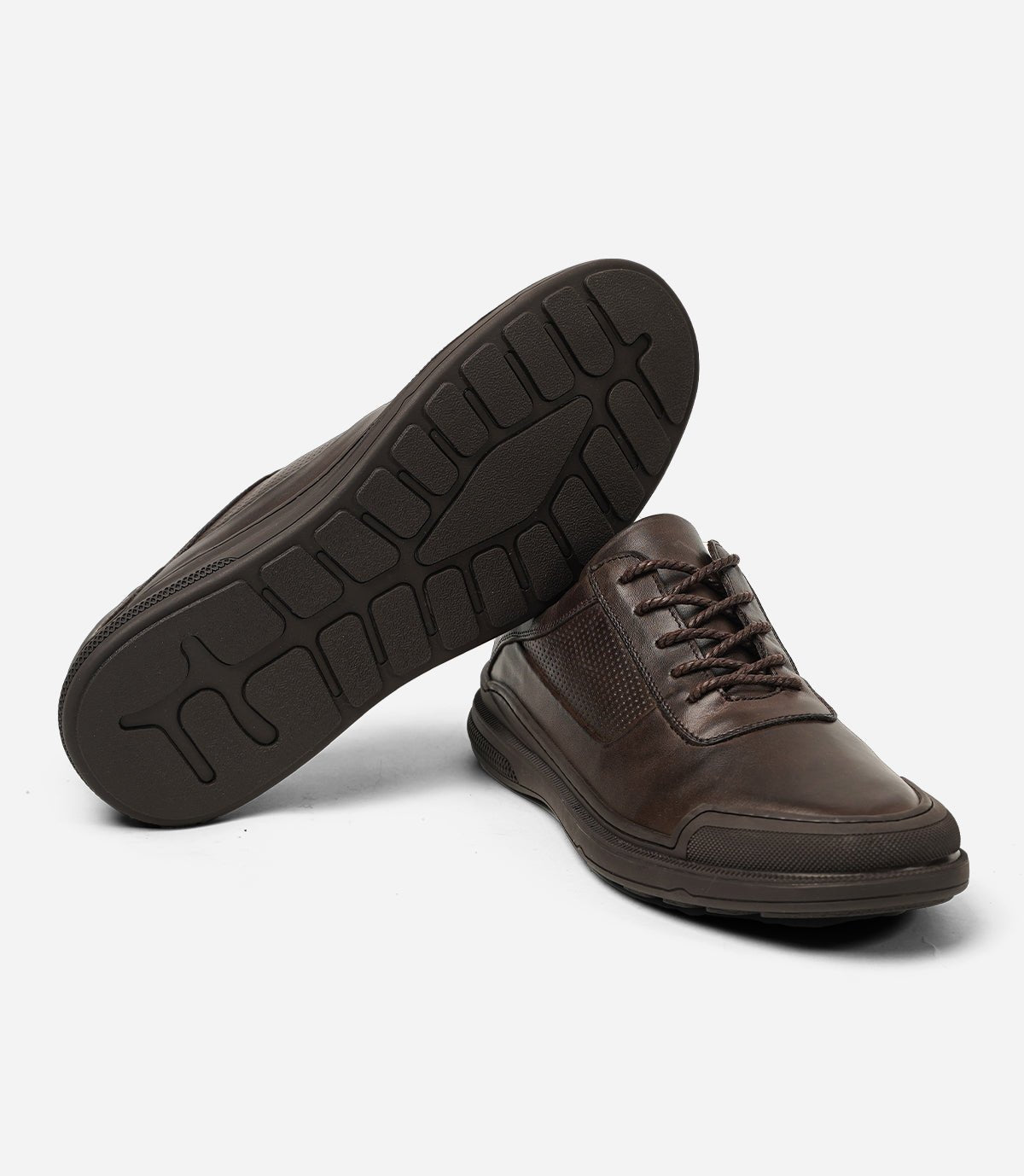 BASKET URBAN EN CUIR, Marron– CL316