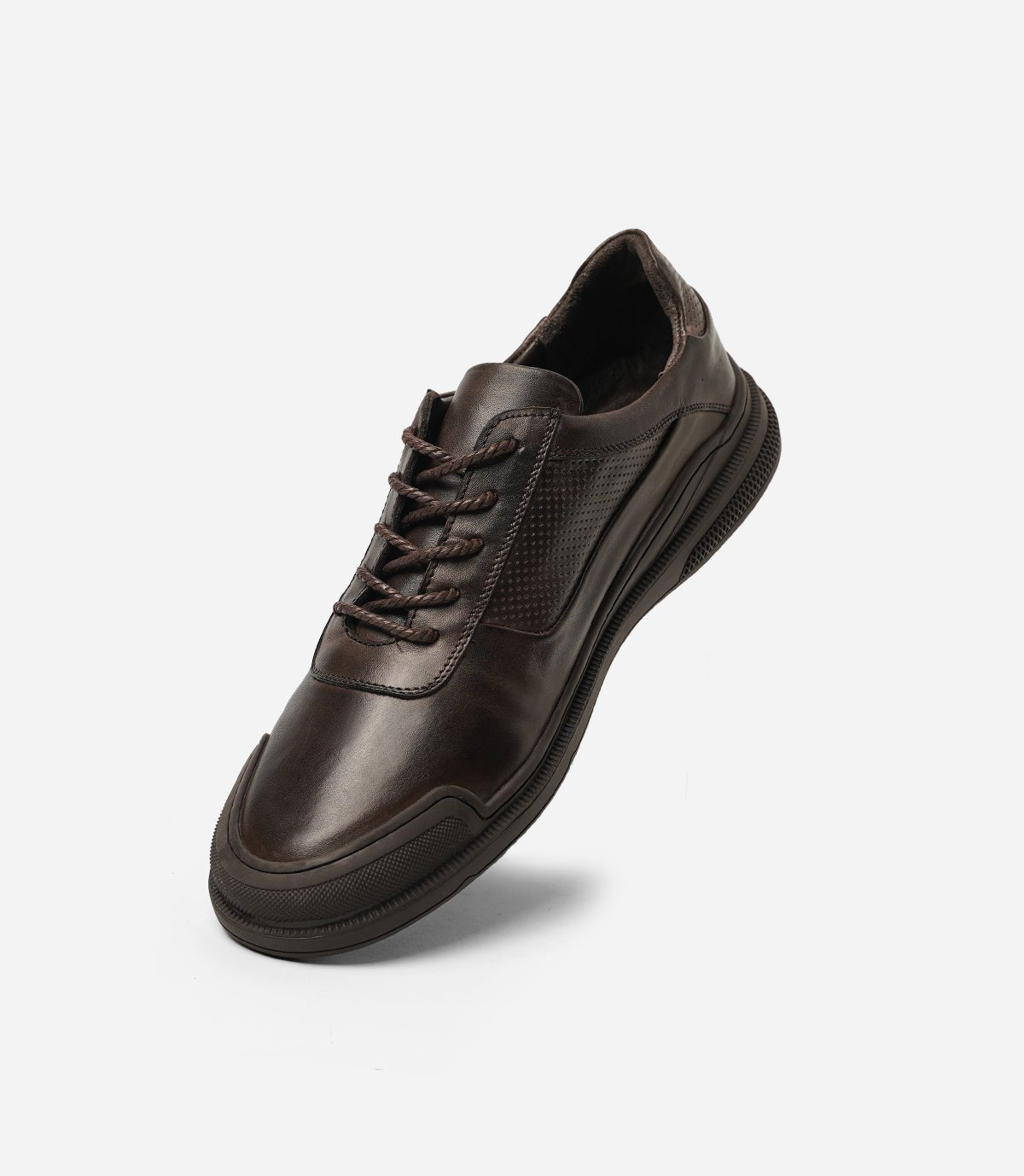 BASKET URBAN EN CUIR, Marron– CL316