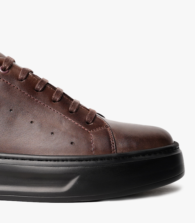 BASKET SPLINTER en Cuir, Marron– CL6017