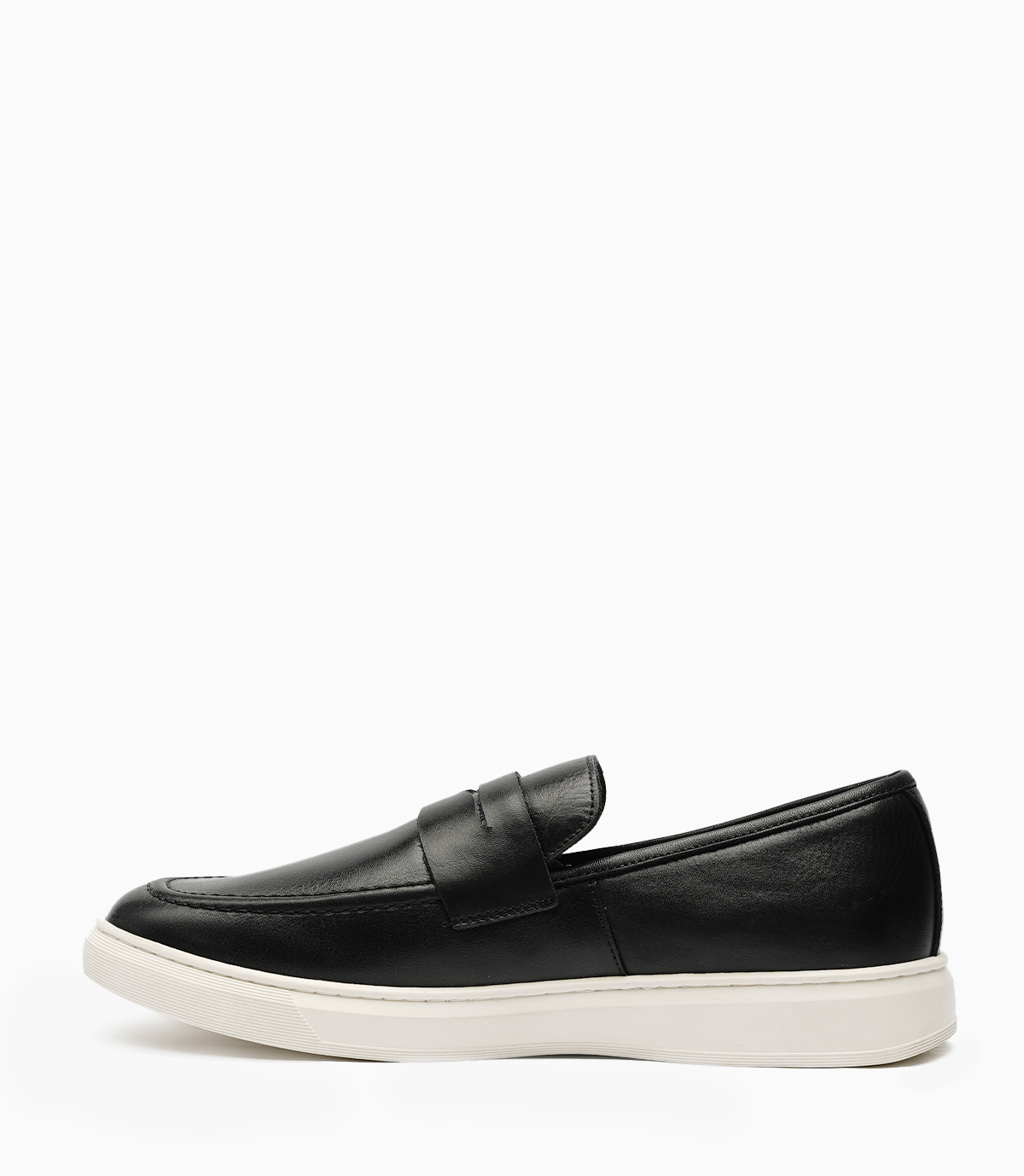 MOCASSIN ADDLER en Cuir, Noir, semelle blanche – CL6044