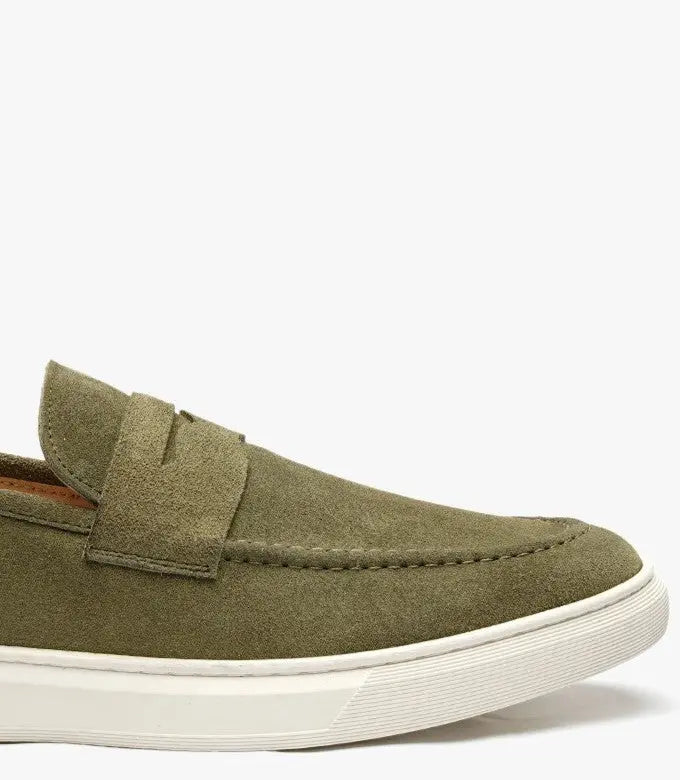 MOCASSIN ADDLER EN Daim, Vert – CL6044 Celeno