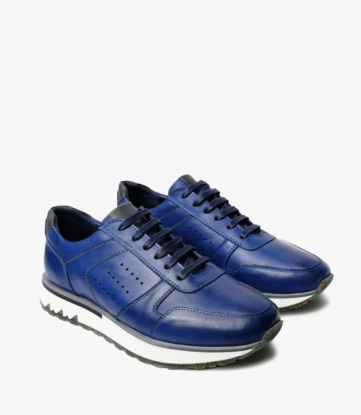 BASKET RUFFIAN en Cuir, Bleu-CL6047 Celeno