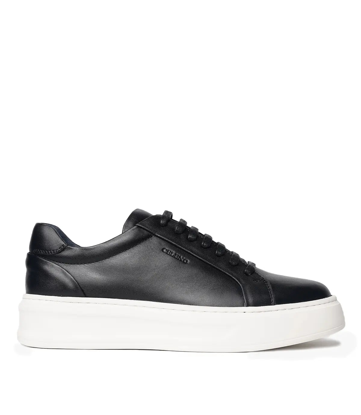 BASKET ROYALE en Cuir, Noir avec la semelle blanche – CL6065 My Store