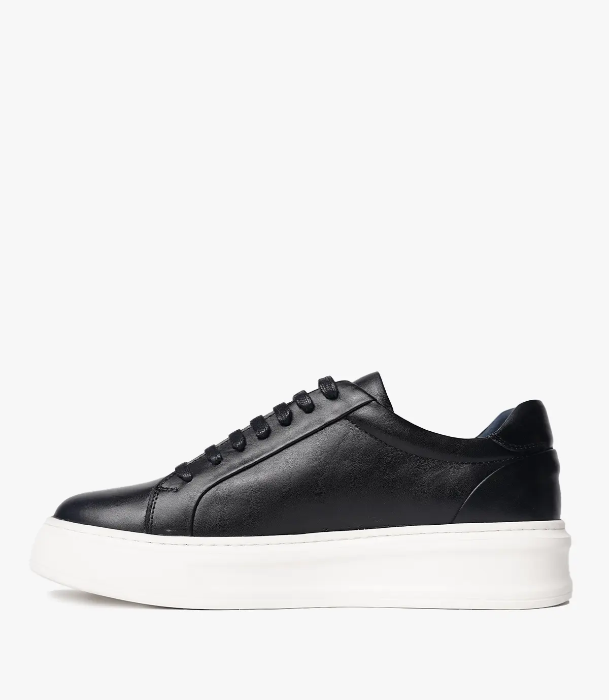 BASKET ROYALE en Cuir, Noir avec la semelle blanche – CL6065 My Store