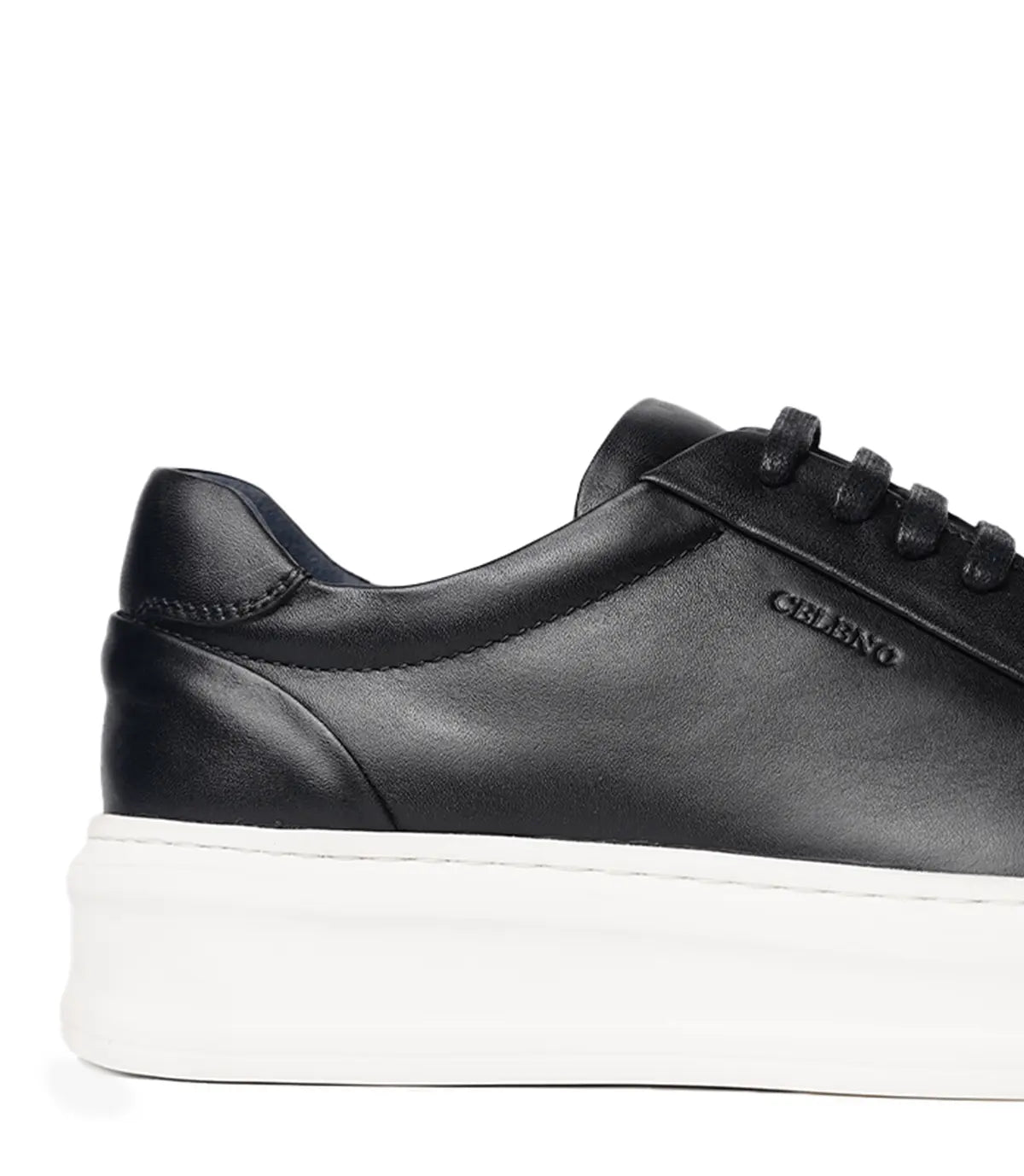 BASKET ROYALE en Cuir, Noir avec la semelle blanche – CL6065 My Store