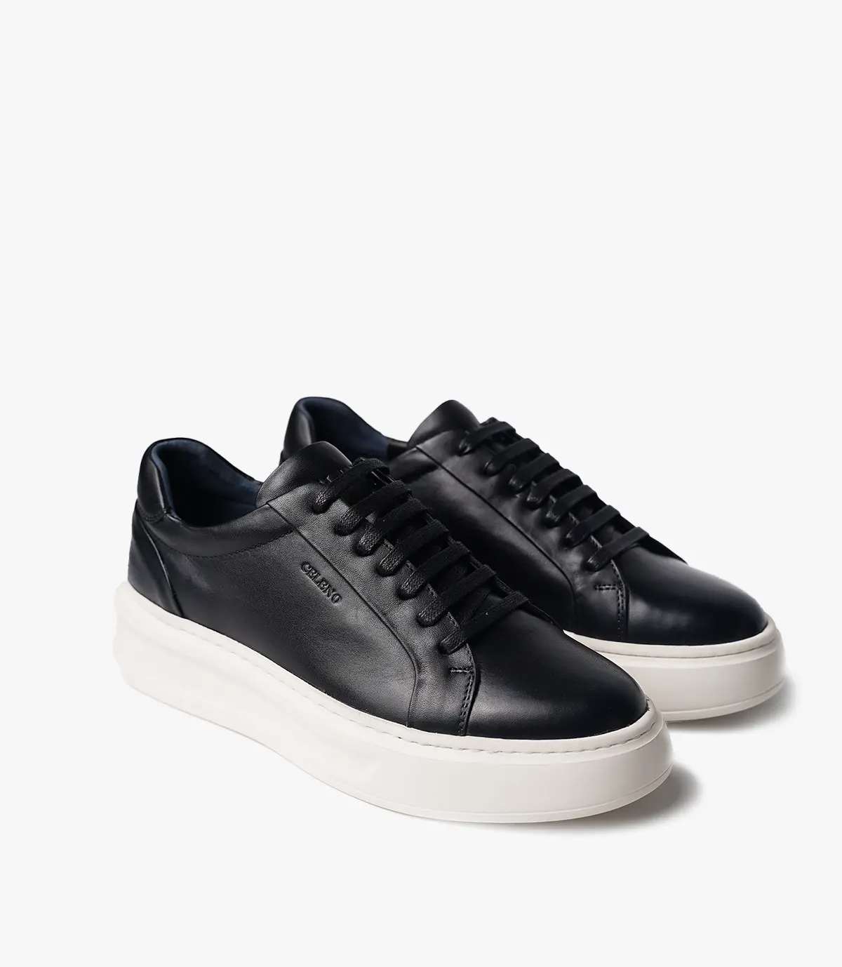 BASKET ROYALE en Cuir, Noir avec la semelle blanche – CL6065 My Store