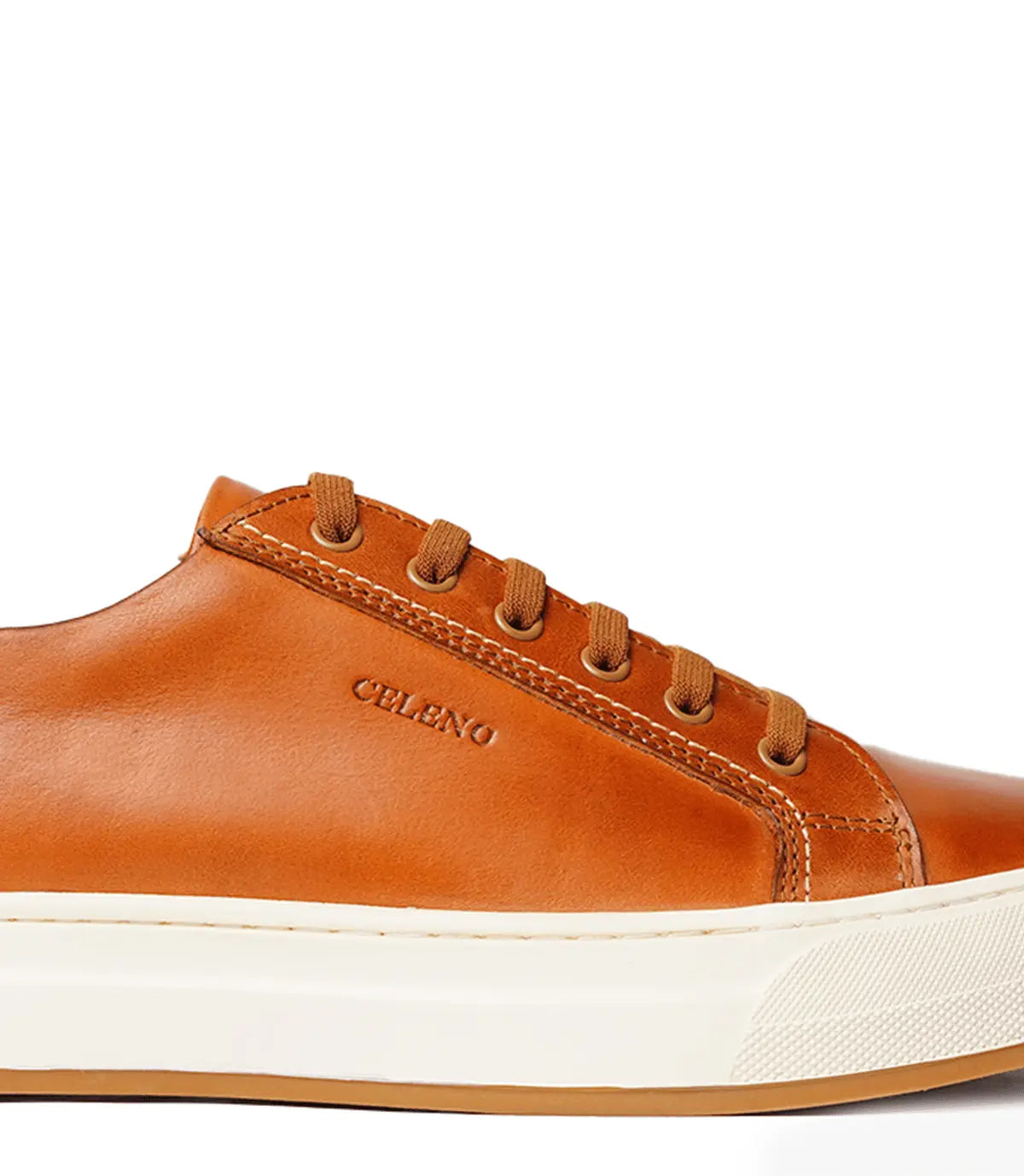 BASKET ROGUE en Cuir, Orange – CL6073 Celeno