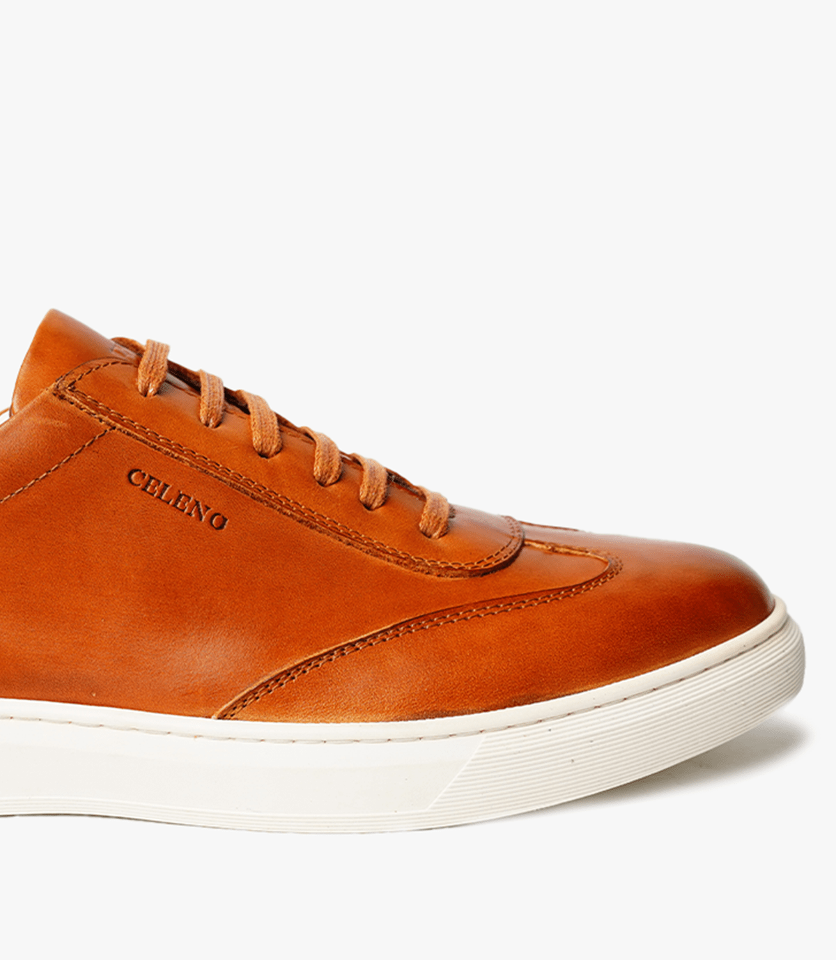BASKET BRUNO EN CUIR,TABAC – CL5074