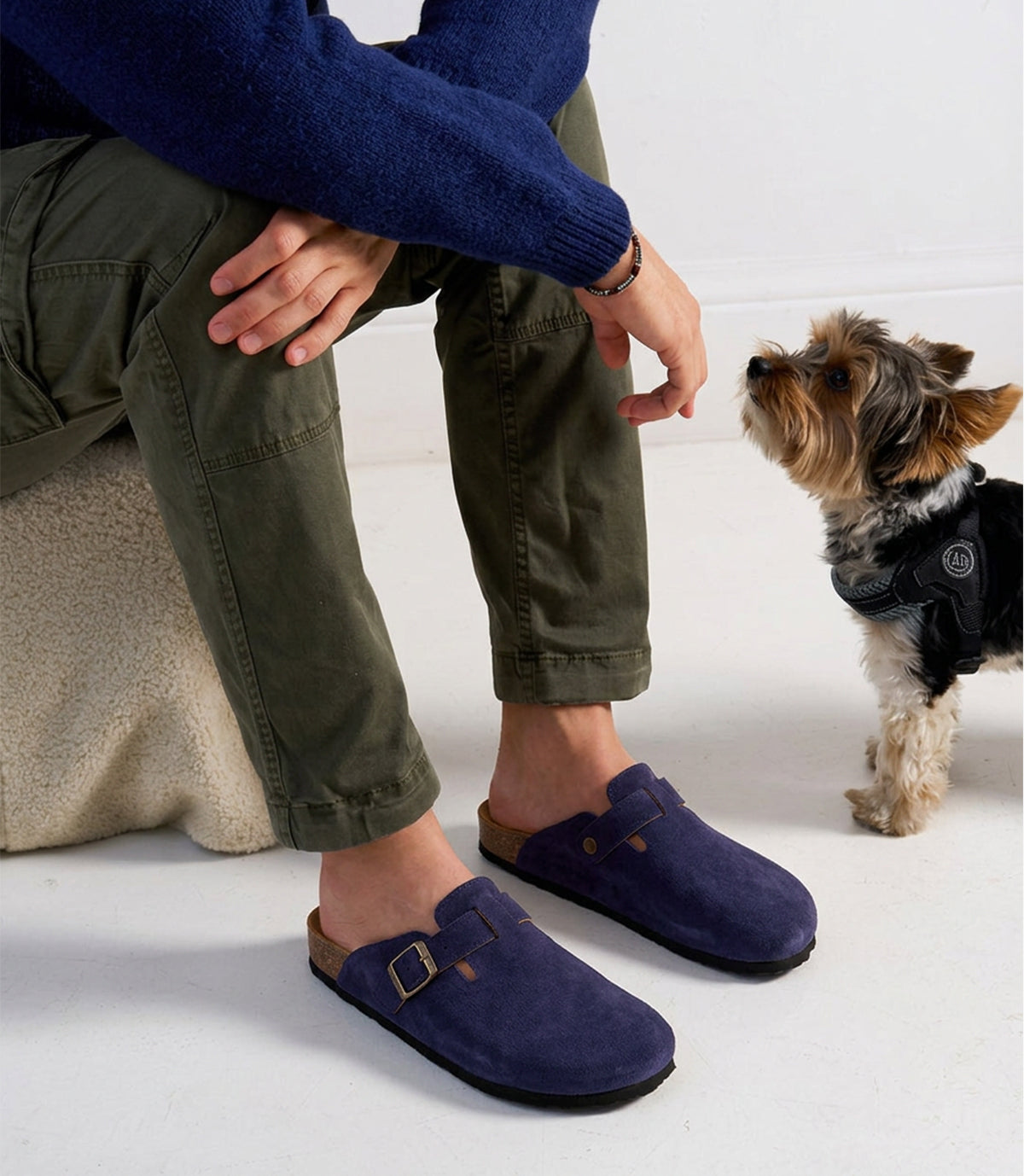 SABOT EN DAIM BLEU SAPHIR - SL07