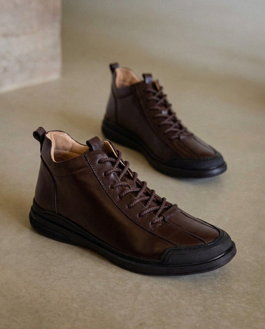 BOTTINE NIVEN EN CUIR MARRON - 346