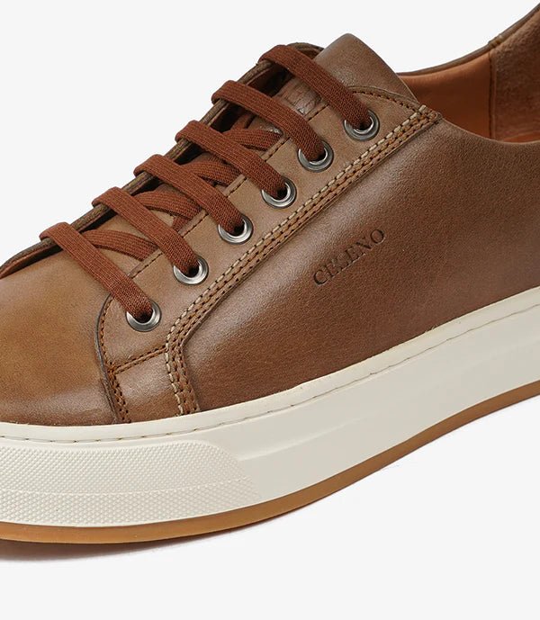 BASKET ROGUE en Cuir, Tabac – CL6073