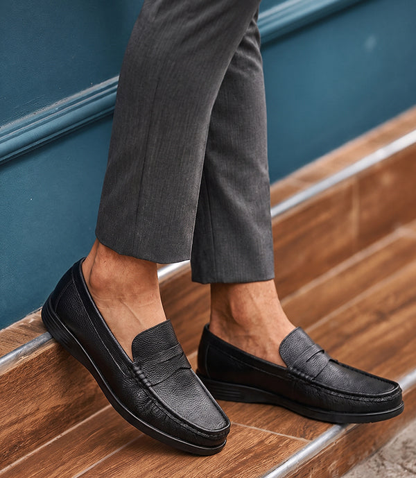 MOCASSIN EDEN EN CUIR, NOIR – CL146