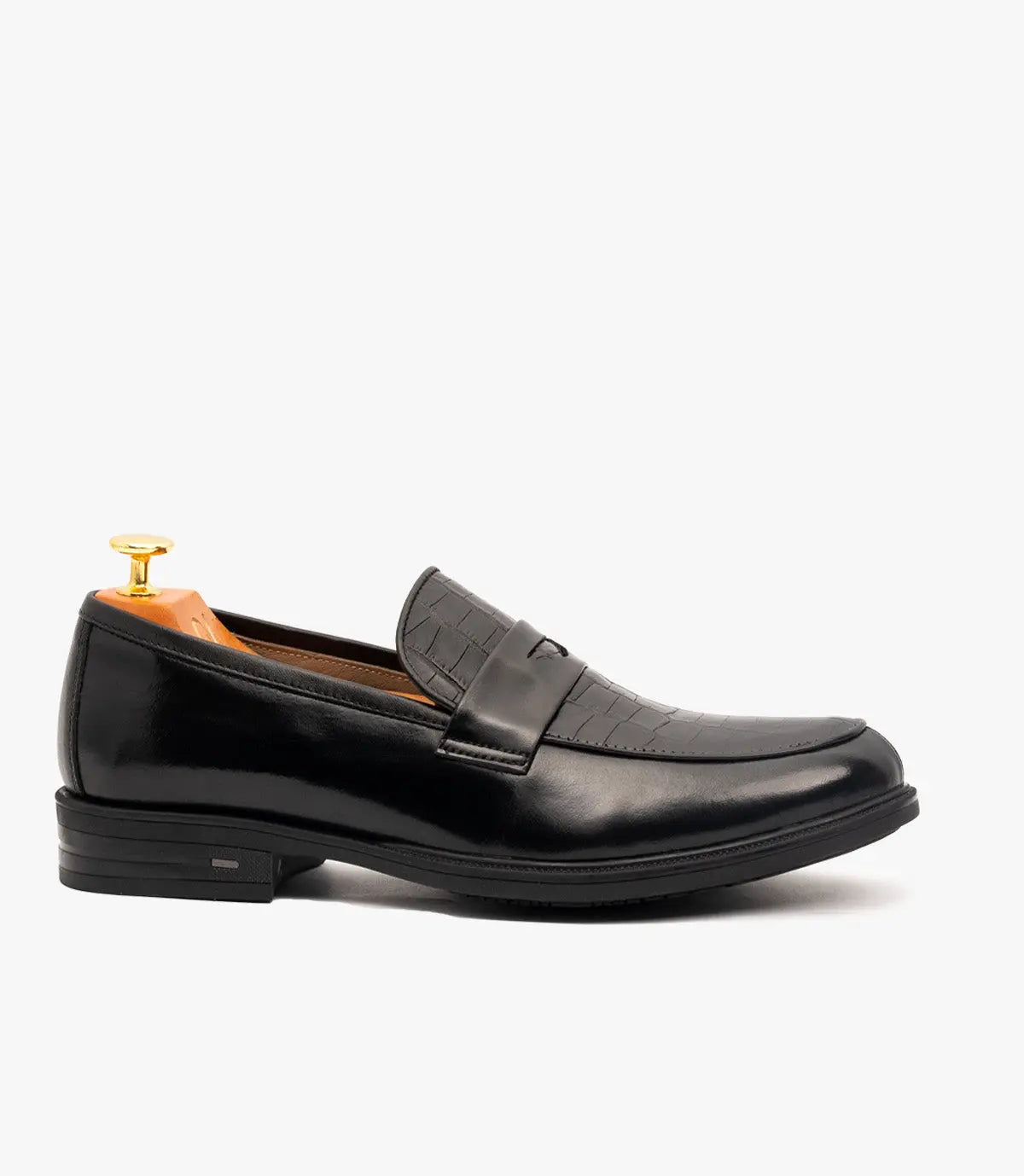 Mocassin Pattern en cuir, Noir CL3001 Celeno