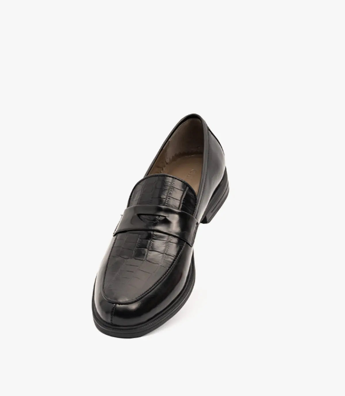 Mocassin Pattern en cuir, Noir CL3001 Celeno