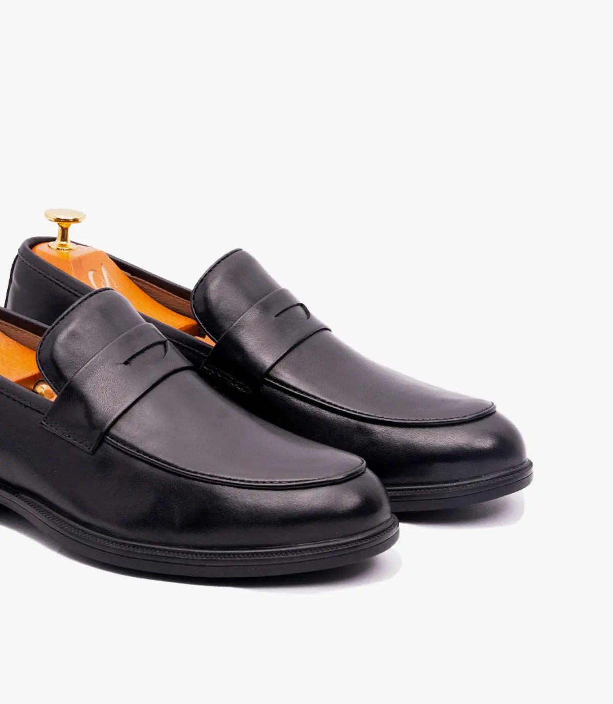 Mocassin Penny Loafer en Cuir, Noir CL2001 Celeno
