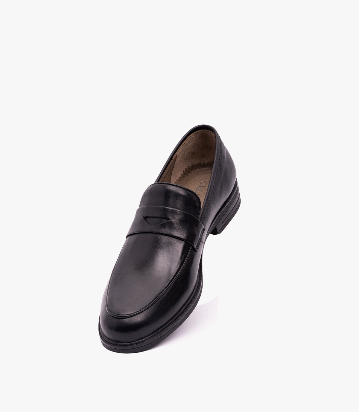 Mocassin Penny Loafer en Cuir, Noir CL2001