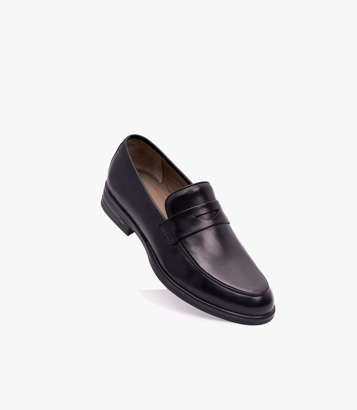 Mocassin Penny Loafer en Cuir, Noir CL2001