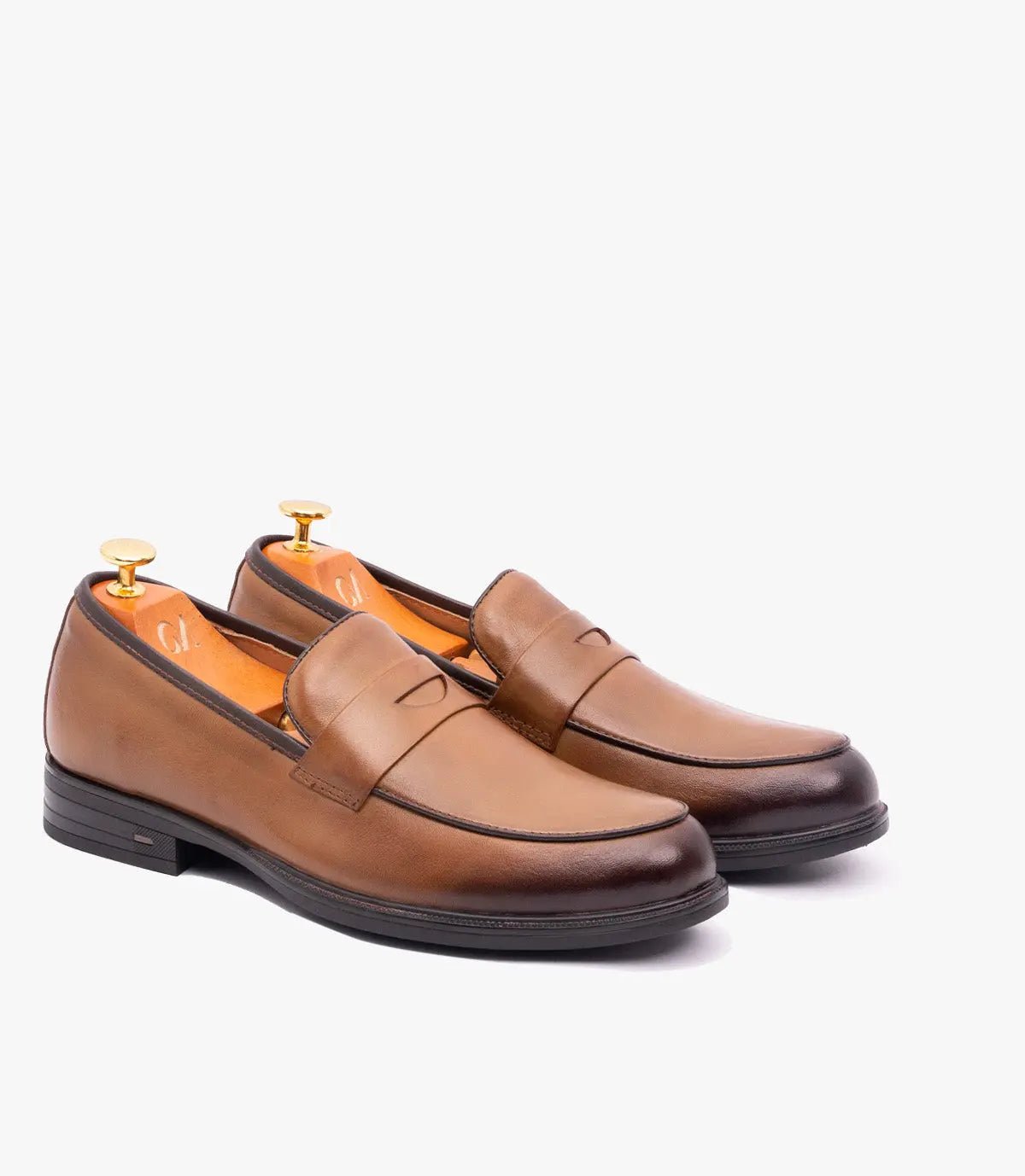 Mocassin Penny Loafer en Cuir, Tabac CL2001 Celeno