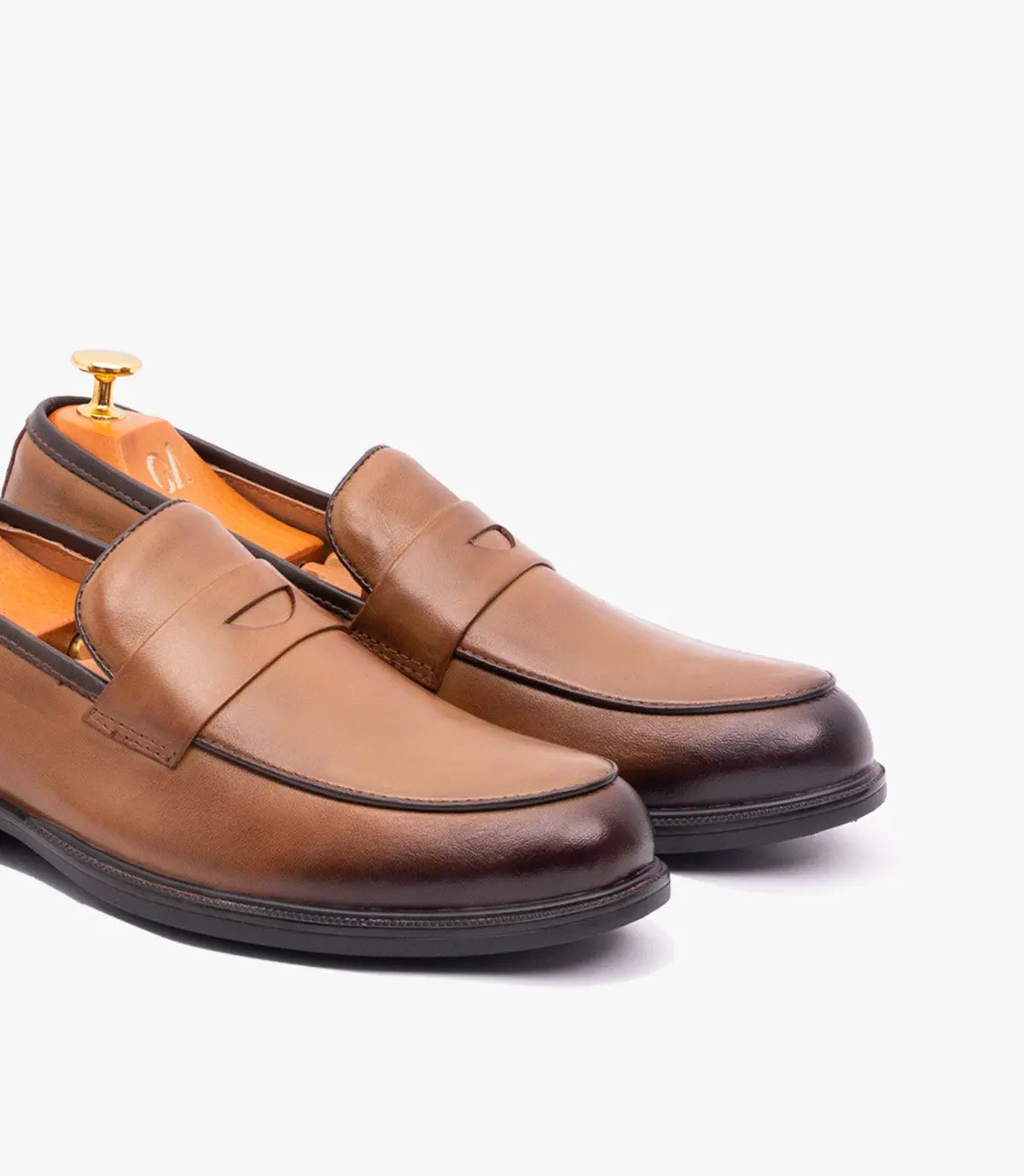 Mocassin Penny Loafer en Cuir, Tabac CL2001 Celeno