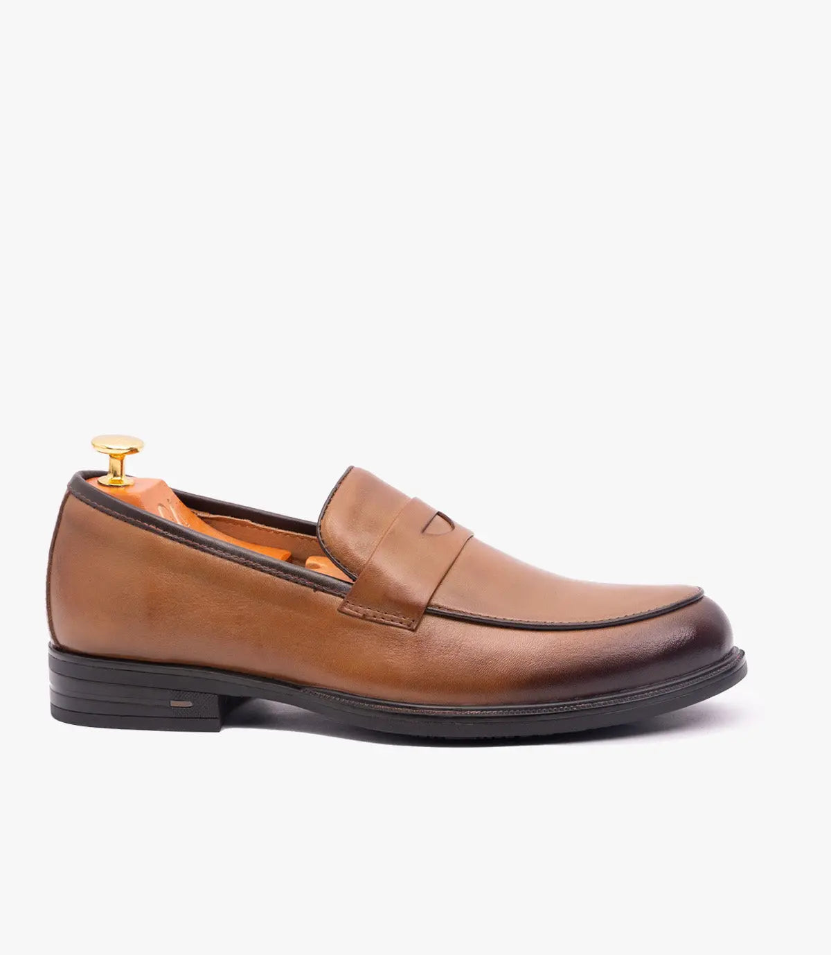 Mocassin Penny Loafer en Cuir, Tabac CL2001 Celeno