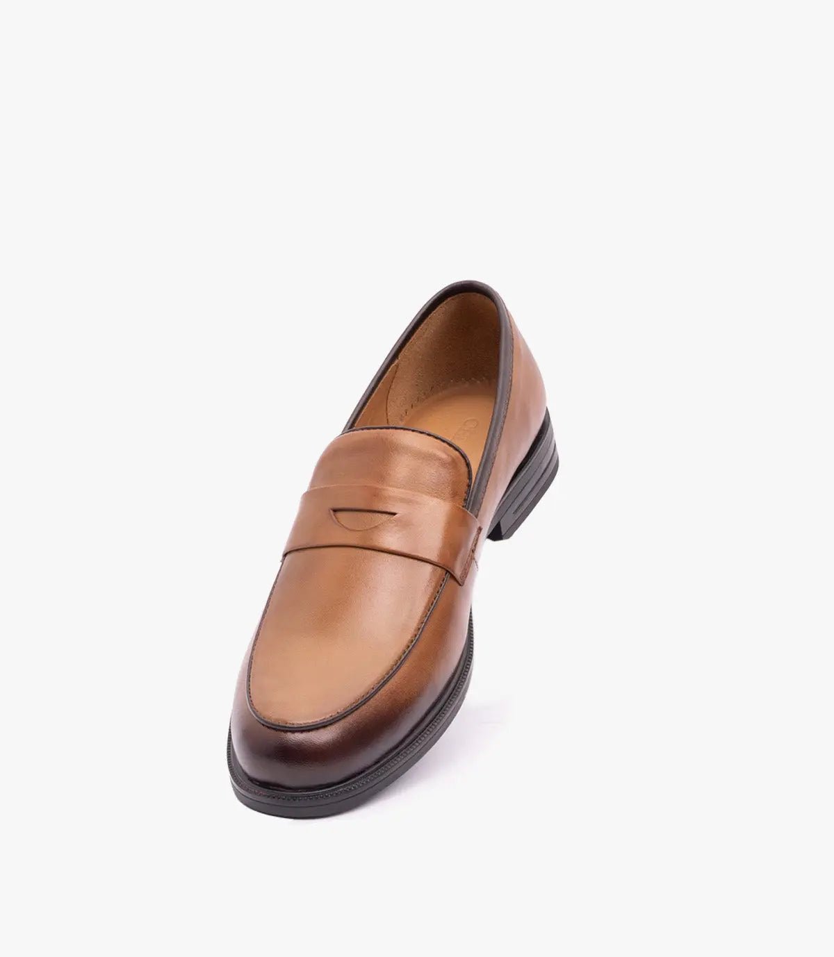 Mocassin Penny Loafer en Cuir, Tabac CL2001 Celeno