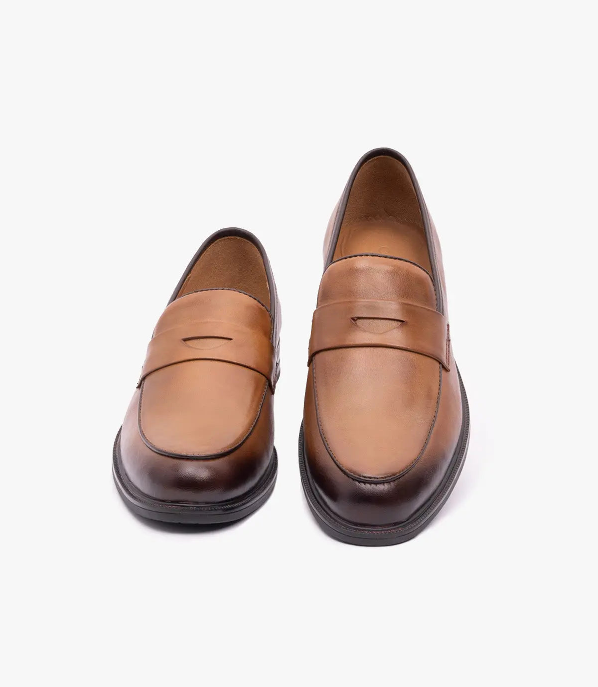 Mocassin Penny Loafer en Cuir, Tabac CL2001 Celeno