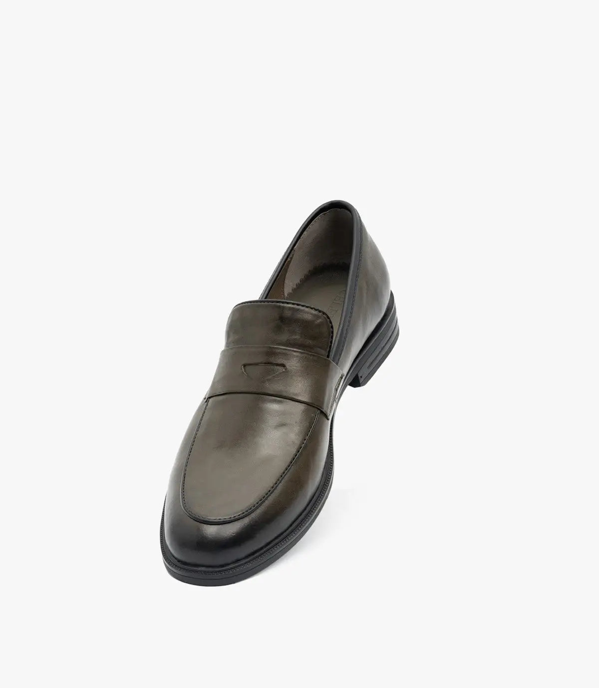 Mocassin Penny Loafer en Cuir, Huile d’olive CL2001 Celeno