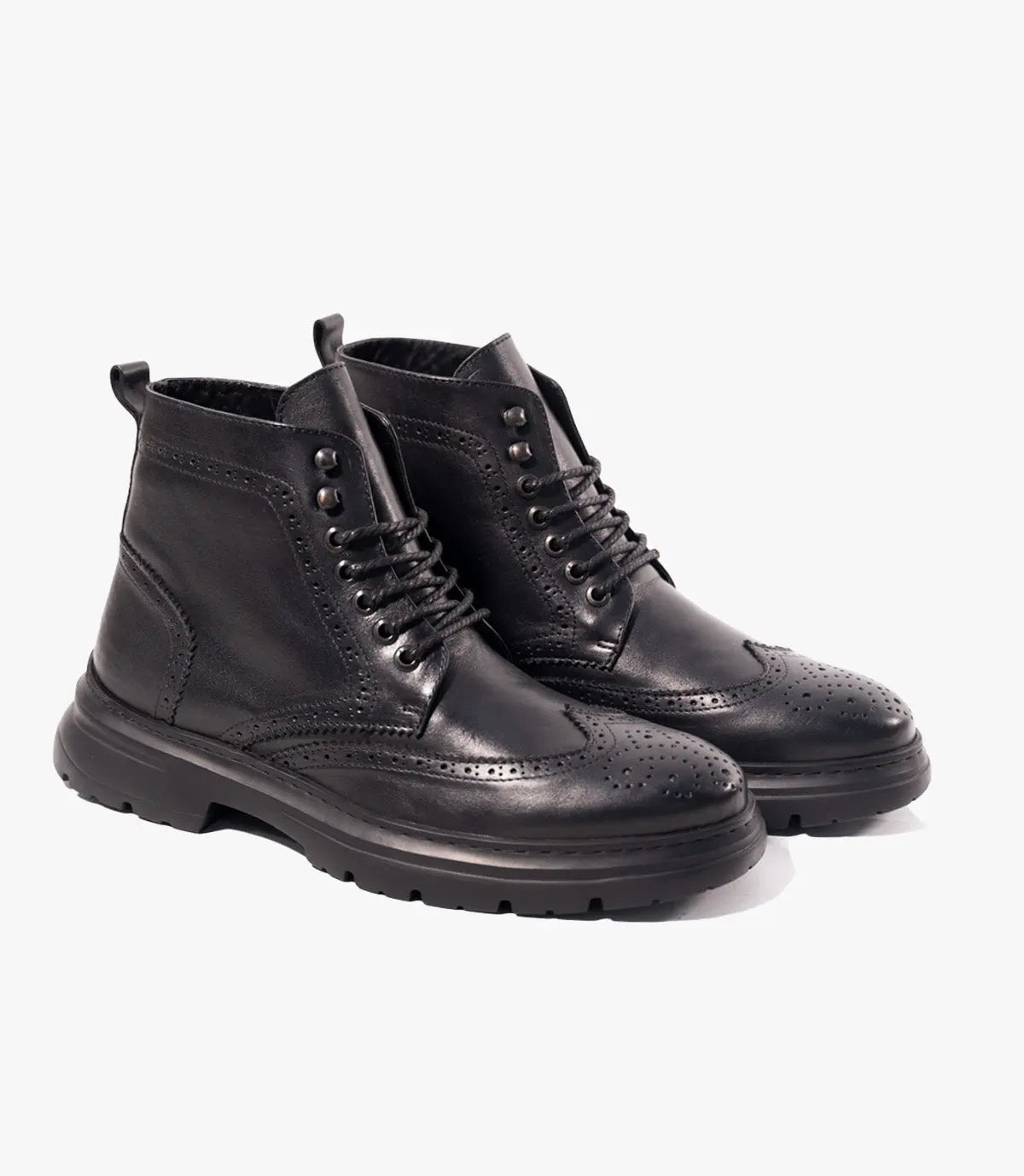 Bottine Brogue en Cuir Noir CL3177 Celeno