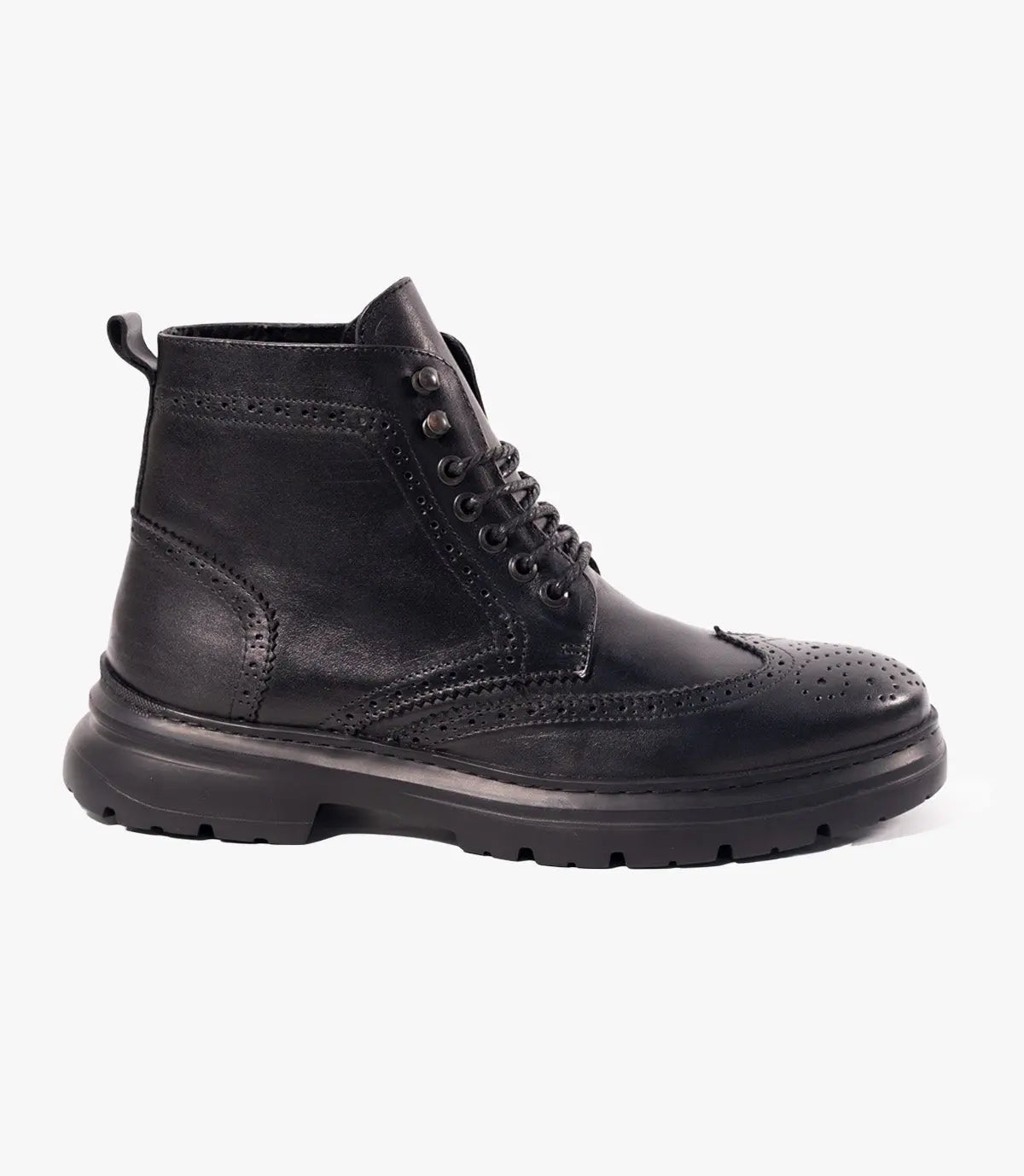 Bottine Brogue en Cuir Noir CL3177 Celeno
