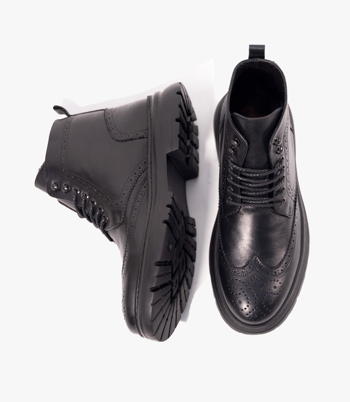 Bottine Brogue en Cuir Noir CL3177