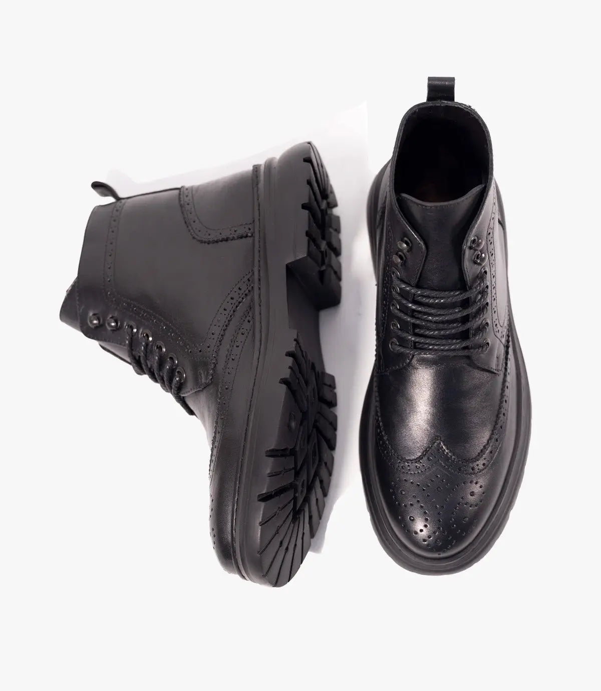 Bottine Brogue en Cuir Noir CL3177 Celeno