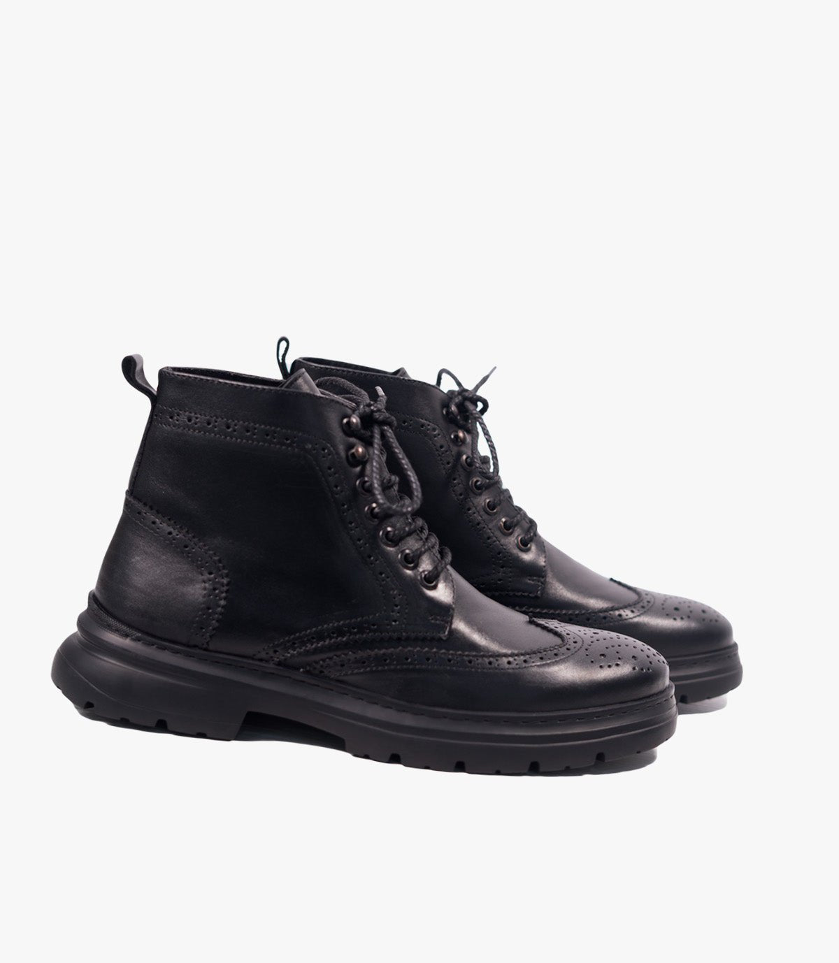 Bottine Brogue en Cuir Noir CL3484