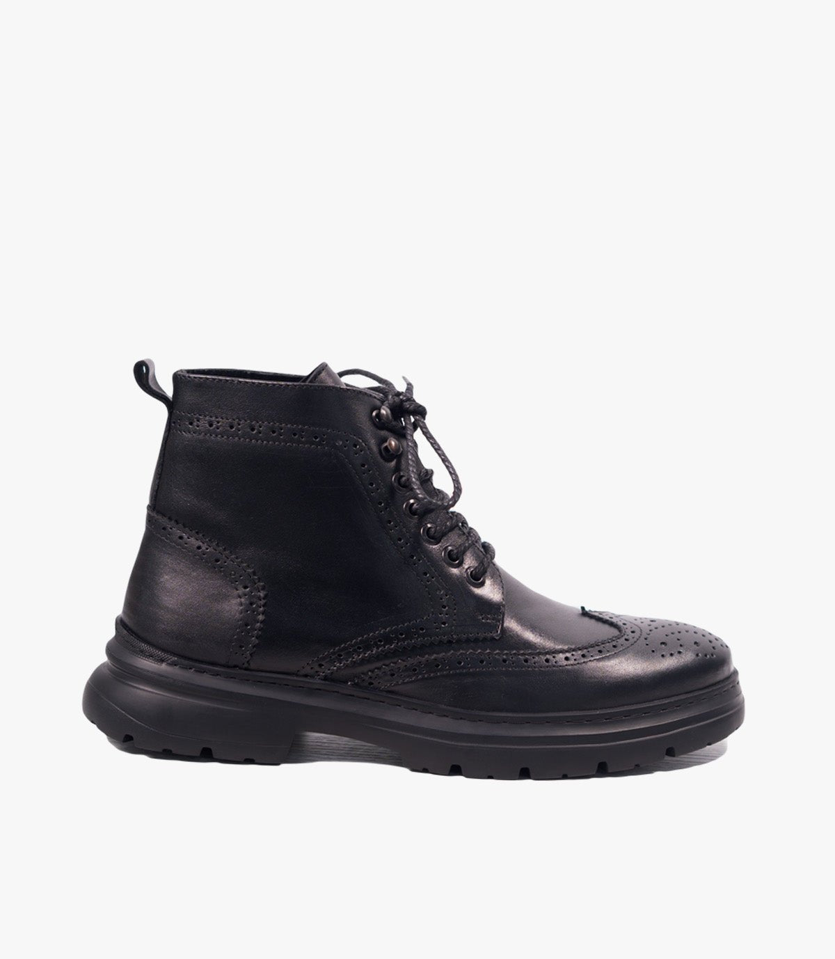 Bottine Brogue en Cuir Noir CL3484