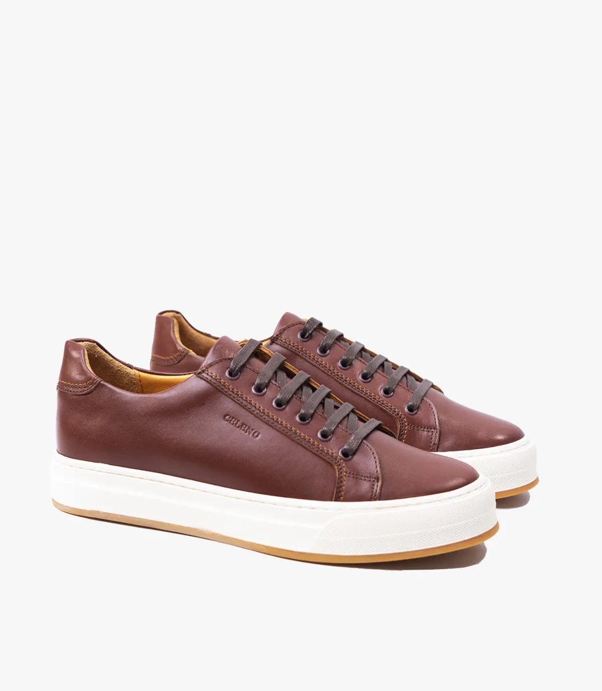 BASKET ROGUE en Cuir, MARRON COGNAC – CL6073 Celeno