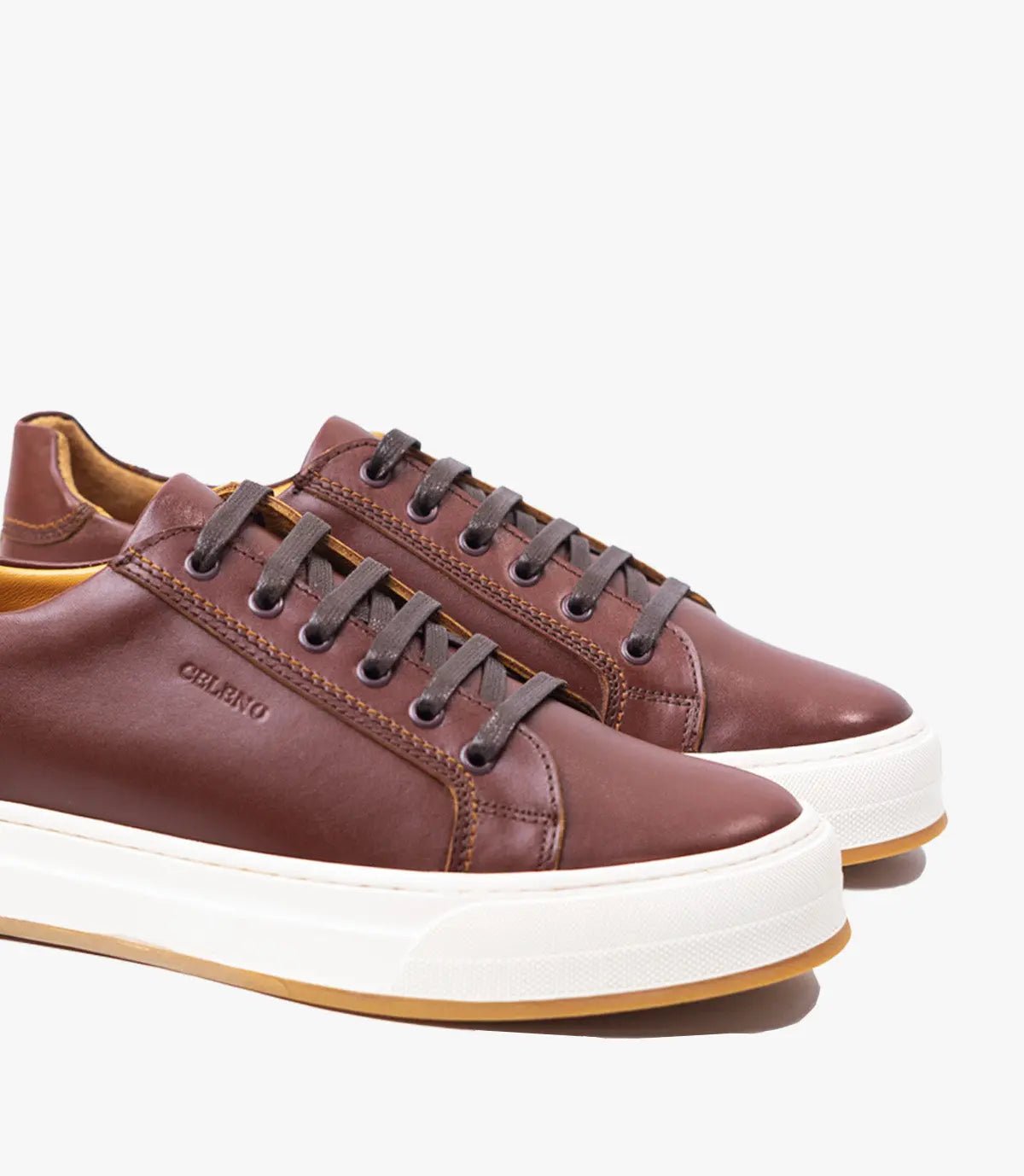 BASKET ROGUE en Cuir, MARRON COGNAC – CL6073 Celeno