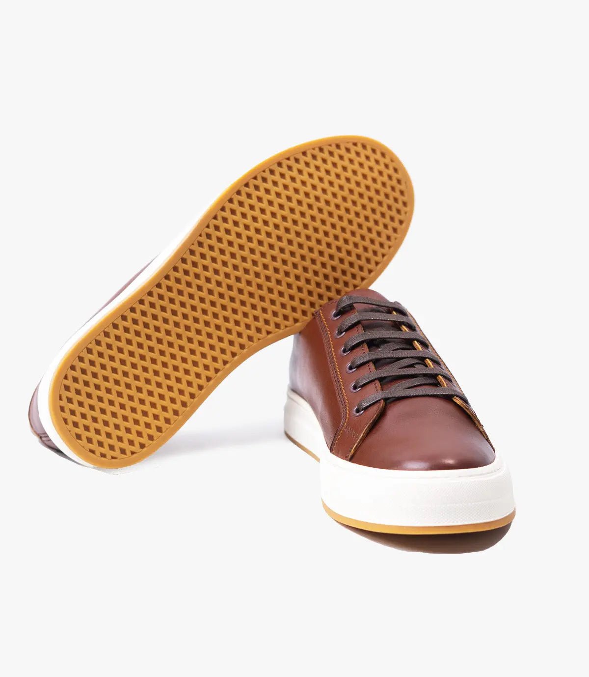BASKET ROGUE en Cuir, MARRON COGNAC – CL6073 Celeno