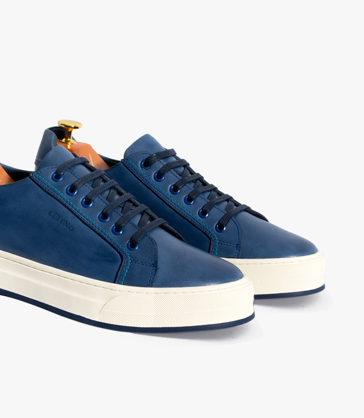 BASKET ROGUE en Cuir, Bleu ciel– CL6073