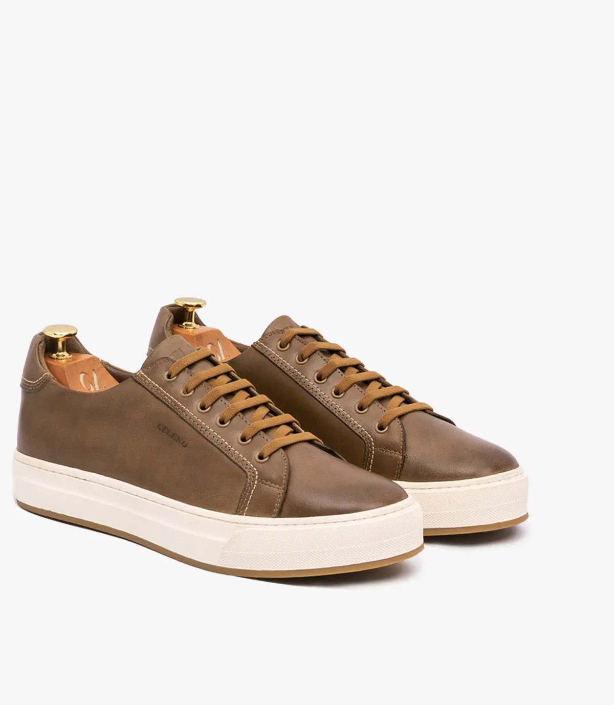 BASKET ROGUE en Cuir, Tabac – CL6073 Celeno
